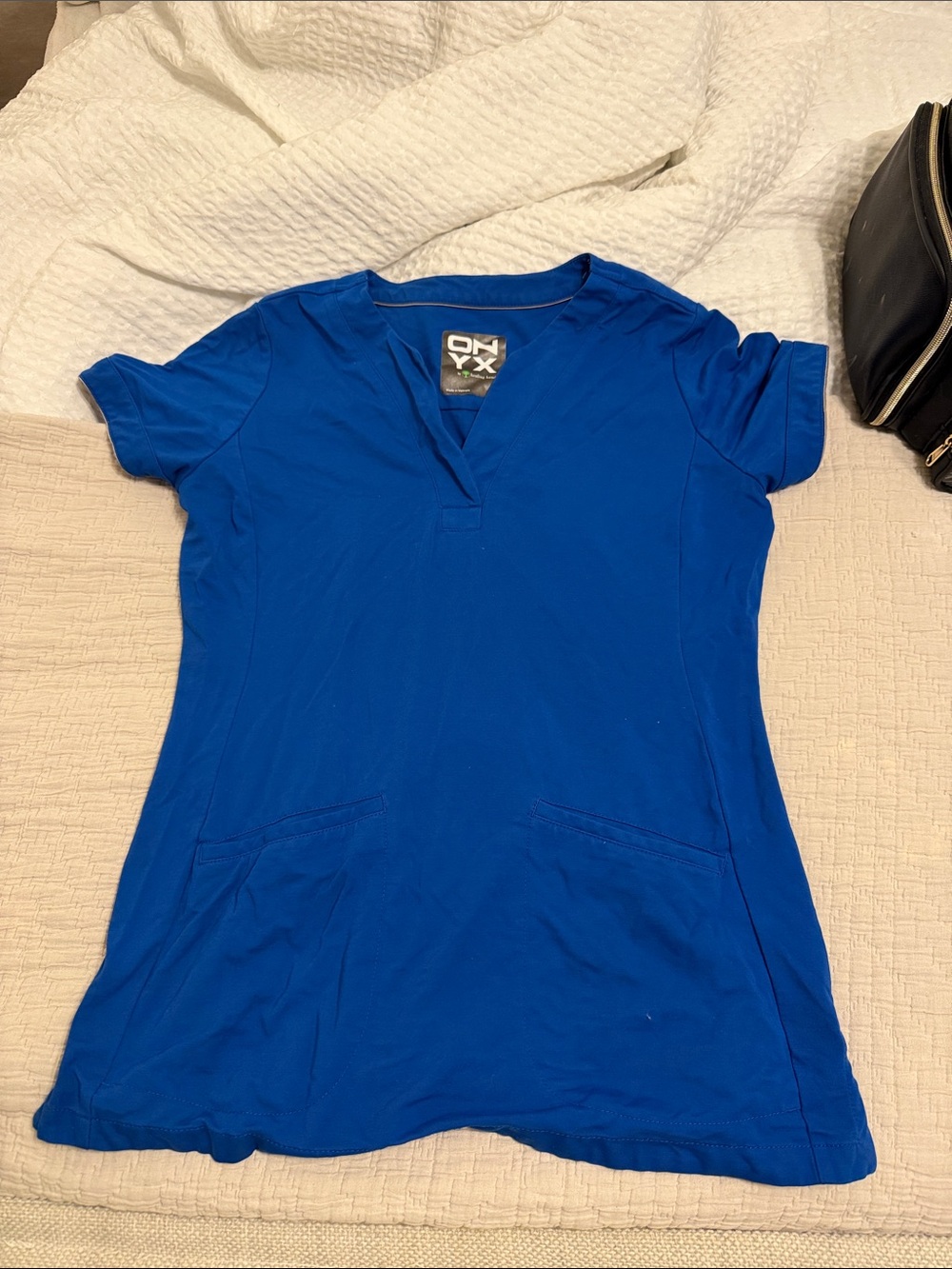 Healing hands Women's royal blue ONYX V-Neck Short Sleeve Scrub Top